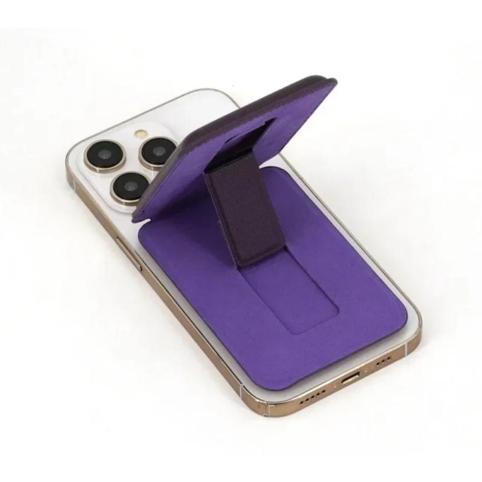 Прочный кожаный кошелек с магнитом и скрытой подставкой для Magsafe для iPhone 15PM 14 13 Pro Max, карман-держатель для карт Mag Safe
