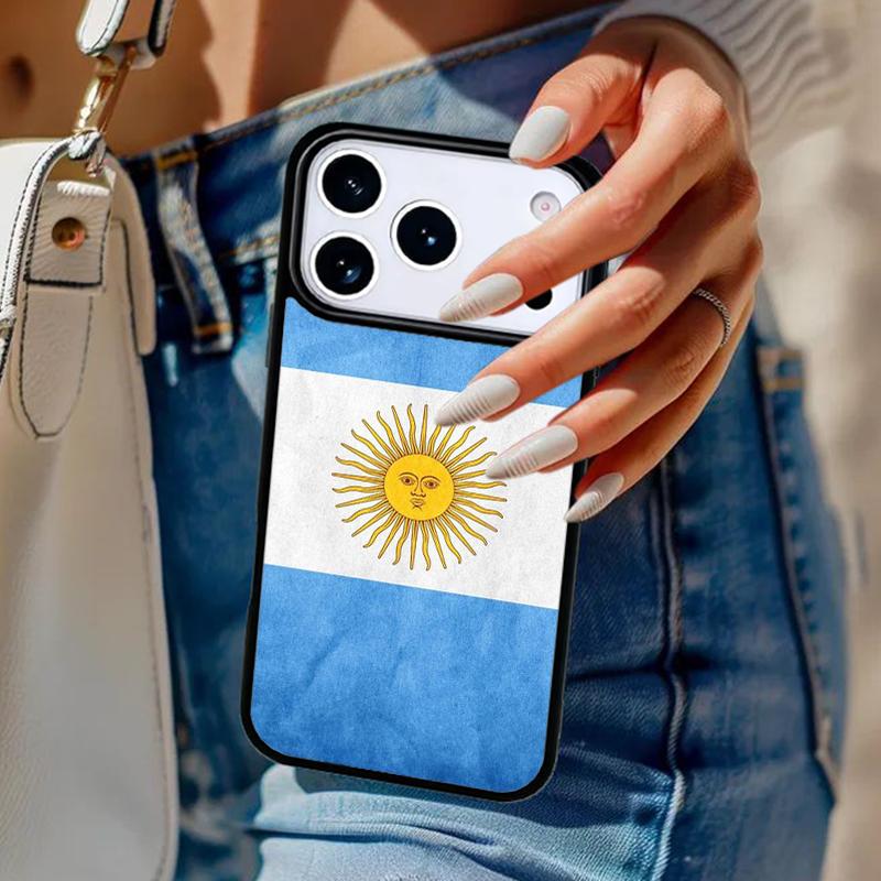Чехол для телефона с флагом Аргентины Для iPhone 17 Air 14 15 13 12 Max Чехол Для Apple 14 15 16 16e 11 Pro Max Plus Coque