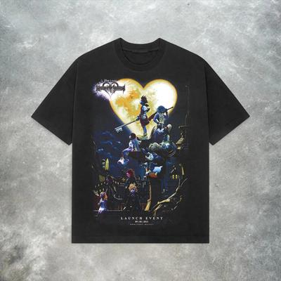 Kingdom Hearts Ретро Футболка Y2K Ретро Square Enix Игровая Футболка Для Пар Все Сезоны Уличная Одежда Футболка оверсайз