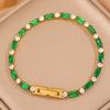 Роскошный браслет с четырехлистником: Позолоченная 18K, Невыцветающая Титановая Сталь с Алмазными Акцентами