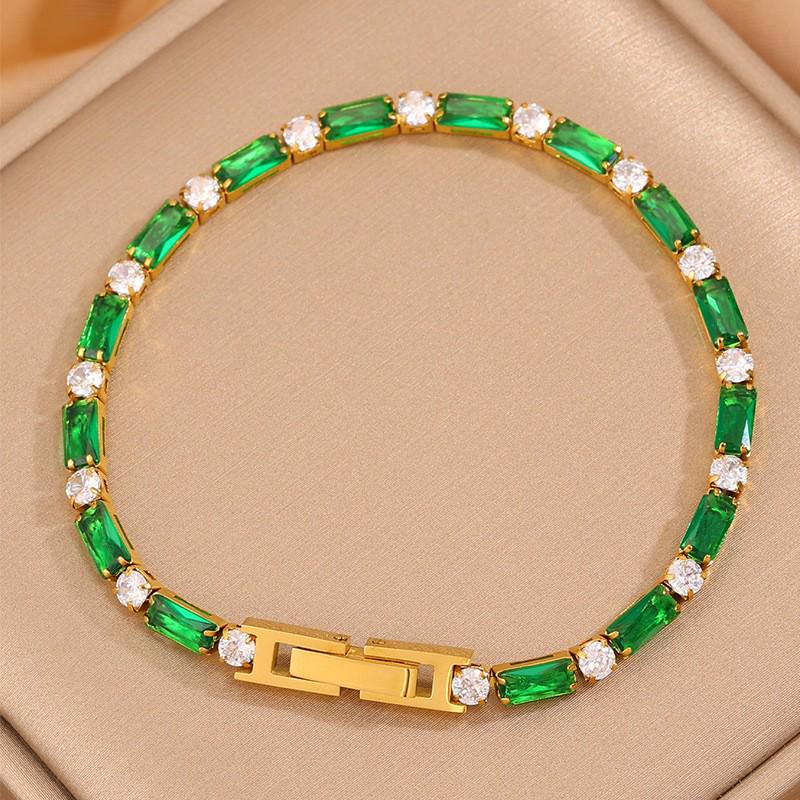 Роскошный браслет с четырехлистником: Позолоченная 18K, Невыцветающая Титановая Сталь с Алмазными Акцентами