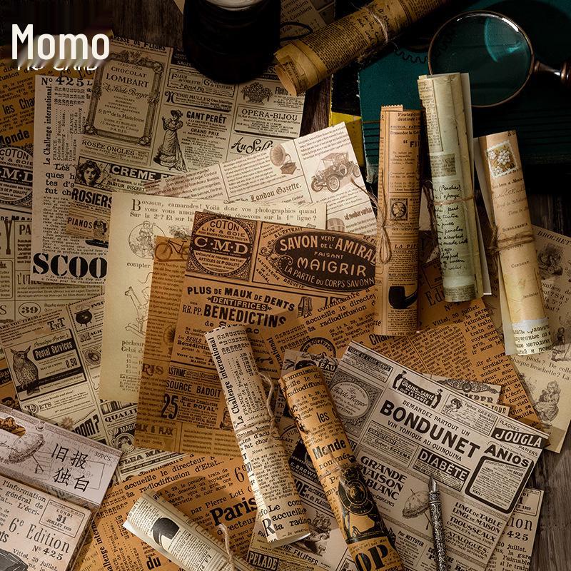 Серия ретро-альбомов Momo: Английская фоновая бумага для журналов - 30 листов