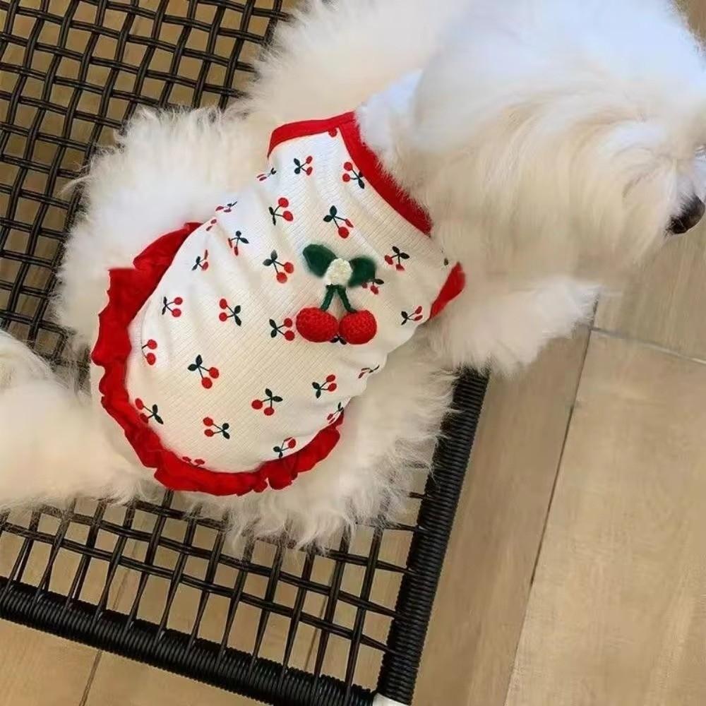 Breathable Cherry Dog Vest Soft Pet Dresses New Dog Clothes Pet Supplies