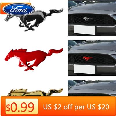 Автомобильная наклейка Ford New 2025 Горячая 3D Металлическая Стайлинг Автомобиля Значок Решетки Радиатора Наклейка Decal для Ford Focus Mustang 2 3 4 MK2 MK3 MK5 Fies