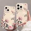 Pink Roses Suitable for Iphone16promax Mobile Phone Case Simple Transparent Apple 15 Anti Fall 1413 Fresh