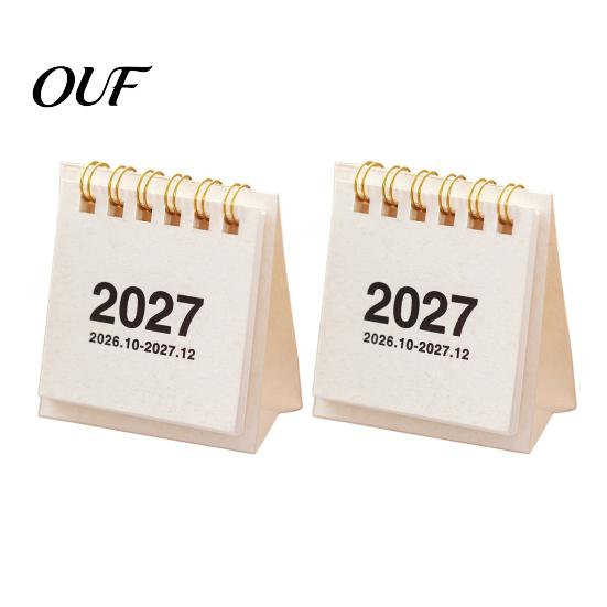 Artistic Office Stationery Supplies Mini Desk Calendar 2026-2027, Oct 2026 to Dec 2027 Standing Flip Small Practical Gift for Students Professionals