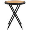 vidaXL Beistelltisch Schwarz 60 cm Poly Rattan und Massivholz Akazie