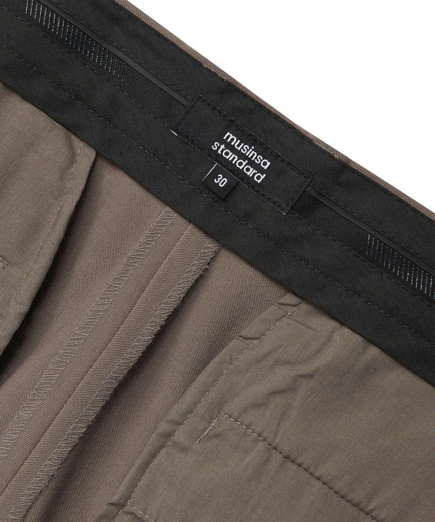 MUSINSA STANDARD Real Wide Belted Slacks [Dusty Beige]