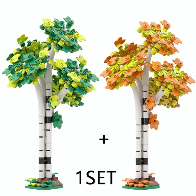 MOC Игрушки из кубиков Модель DIY Креативные кубики Наборы для сборки Дерево Садовое Растение Лес Сборка Естественный Городской Уличный вид Парк Джунгли