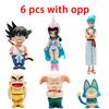 Игрушки Модель 1-6 шт. Фигурки Dragon Ball Z с коробкой Гоку Чи-Чи Бульма Криллин ПВХ Аниме украшение Коллекционная для фанатов аниме Подарок