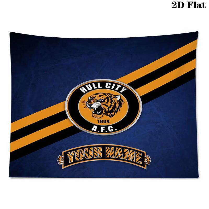 Custom Name Hull City2 Printed Tapestry – Wall Hanging for Bedrooms, Dorms, and Home Decor