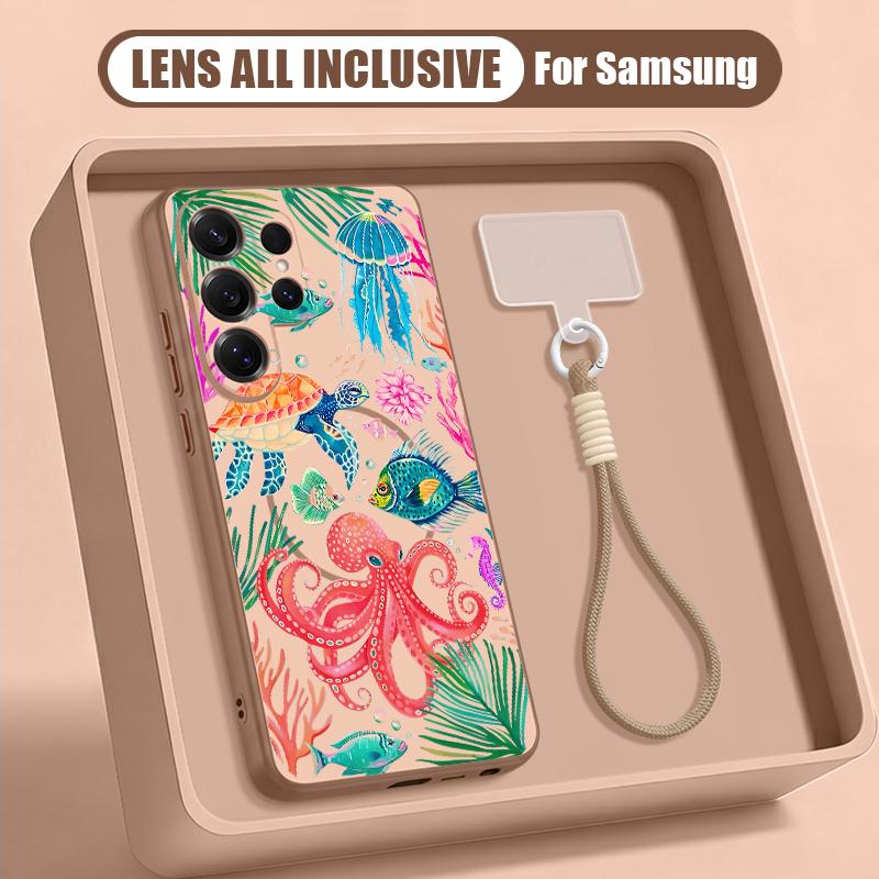 Чехол с пейзажем гор и рек для Samsung S26 Ultra S25 FE S24 S24 Plus A57 A37 A17 A56 A36 A16 A55 A35 A15 A54 5G Гибридный Магнитный Матовый Чехол