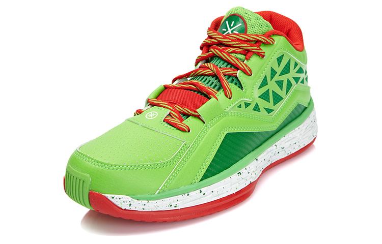 Li Ning Wade Fission 2.5 Mid top Basketball Shoes Unisex Green Red ABFK031-4