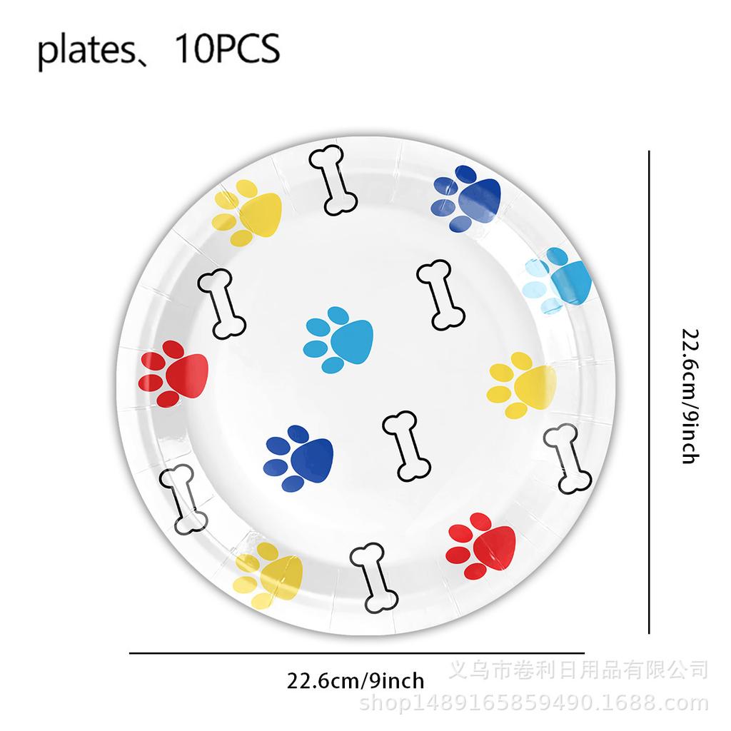 Paw Prints Party Supplies Birthday Decorations Tableware Decorations Banner Tablecloth Napkin Knives And Forks Spoons Paper Cups Paper Towels