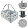 Baby Diaper Caddy Organizer with Dividers Portable Car Diaper Box Felt Diaper Caddy with Handle Nursery Basket