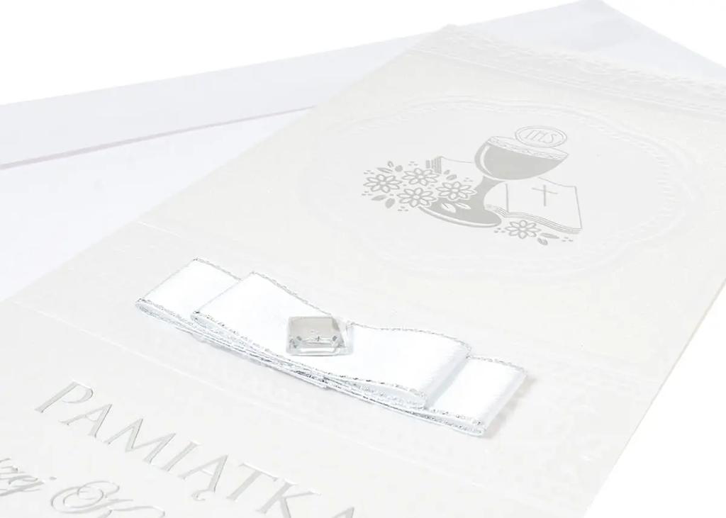 An elegant card with a dedication from the Godmother on the occasion of the First Holy Communion