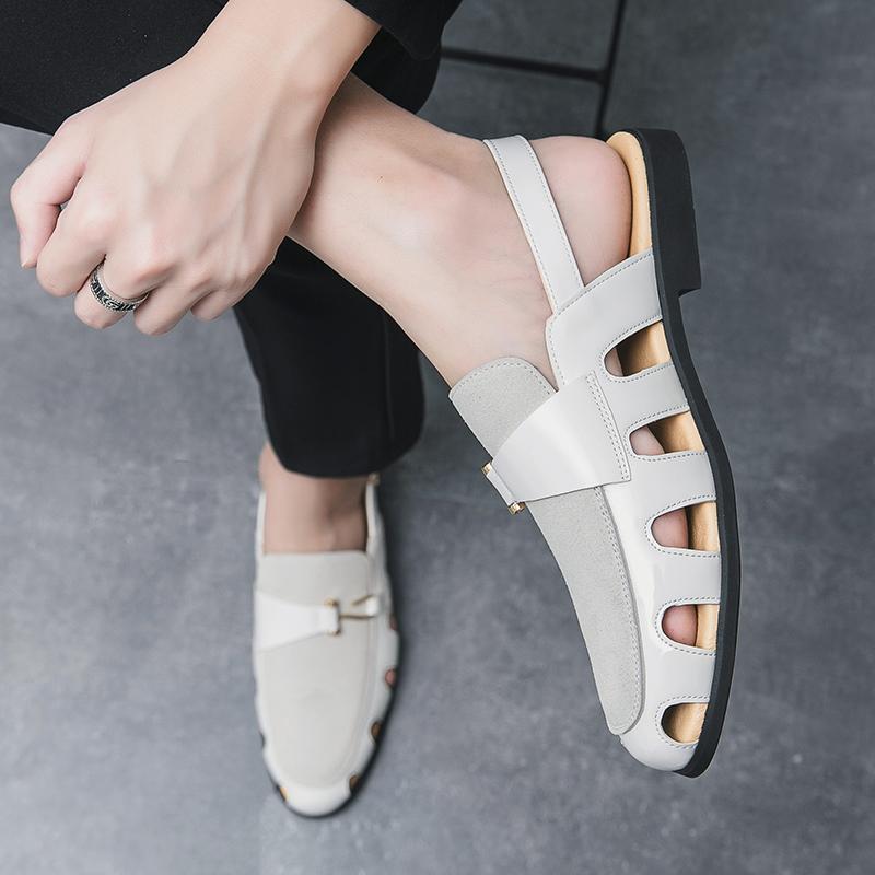 Fashion Stylish Man Breathable Hollow Out Sandals Summer Beach Shoes Male Leisure Outwear Sandals Soft Sole Anti Slip Men Comfy Slippers