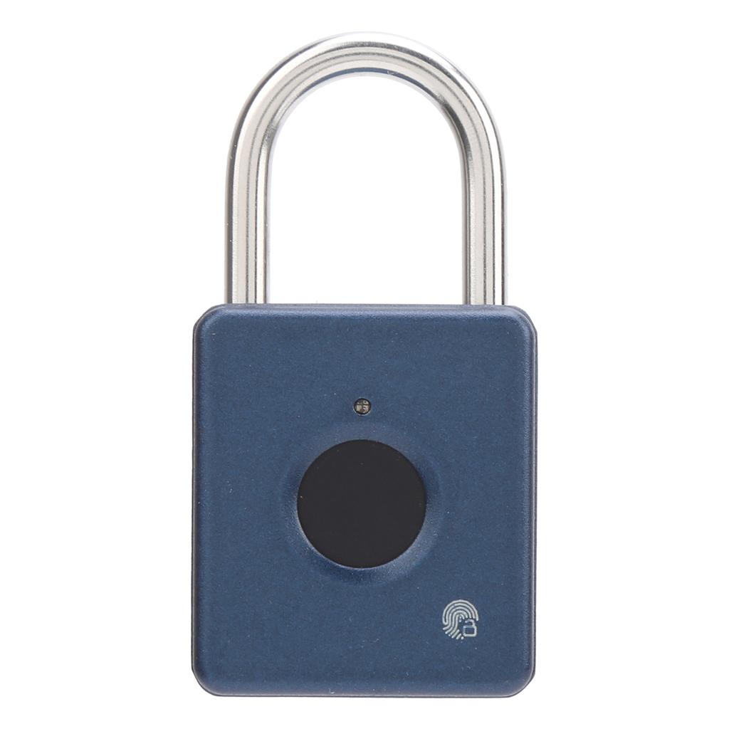 Fingerprint Padlock AntiTheft Intelligent Keyless for Cabinet Student Dormitory Warehouse(Blue )