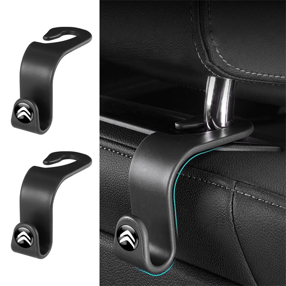 2pcs Car Seat Backrest Hook Car Headrest Hooks Hanger for Bags For Citroen C5 C3 C2 shift knobc4 picasso C1 Interior Accessories