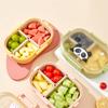 Plastic Bento Lunch Box With Removable 3 Compartment Cute Student Children Leak-proof Picnic Food Container Microwave Safe