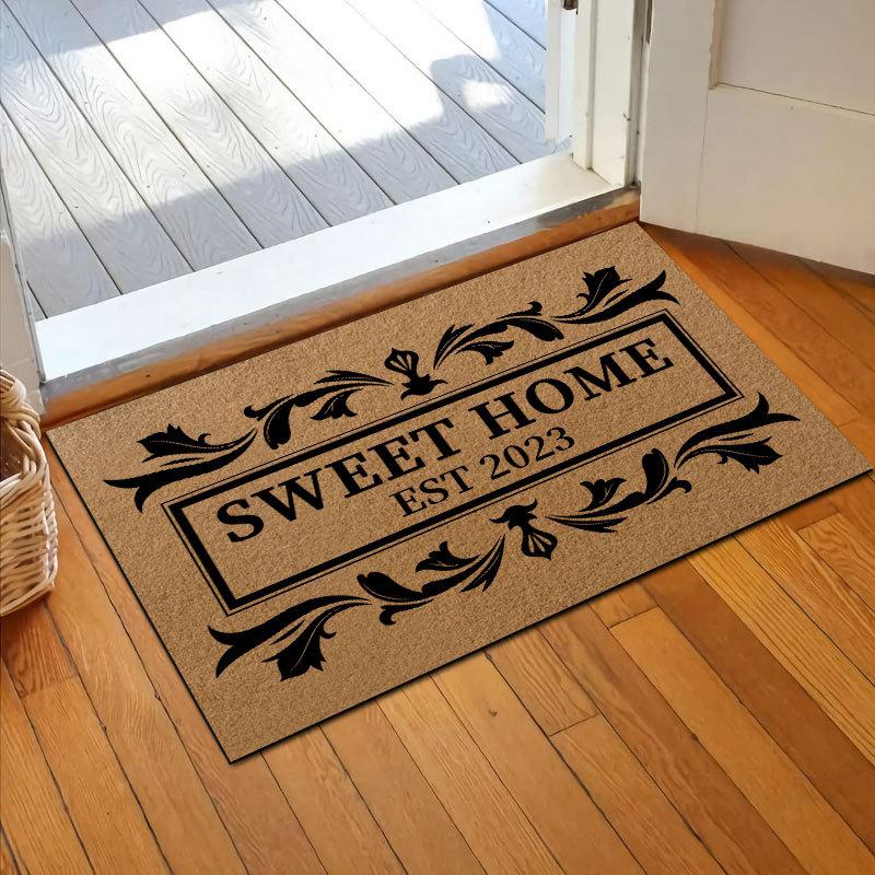 Имитация кокосового коричневого напольного коврика. Коврик для входной двери. Коврик для протирки пыли. Наружный напольный коврик. УФ-печать.