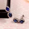 Blue Sapphire Earrings Sapphire Stud Earrings Sterling Silver CZ Stud Earrings Gemstone Earrings September Birthstone Jewelry Holiday Gift
