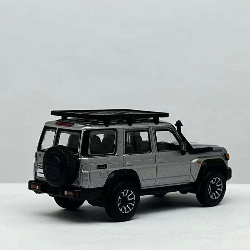 AFM5 DBGT 1:64 Toyota Land Cruiser LC70 Plastic Chassis Alloy Body Miniature Model Off-Road SUV Diecast JDM Collectors Toy Car Gift