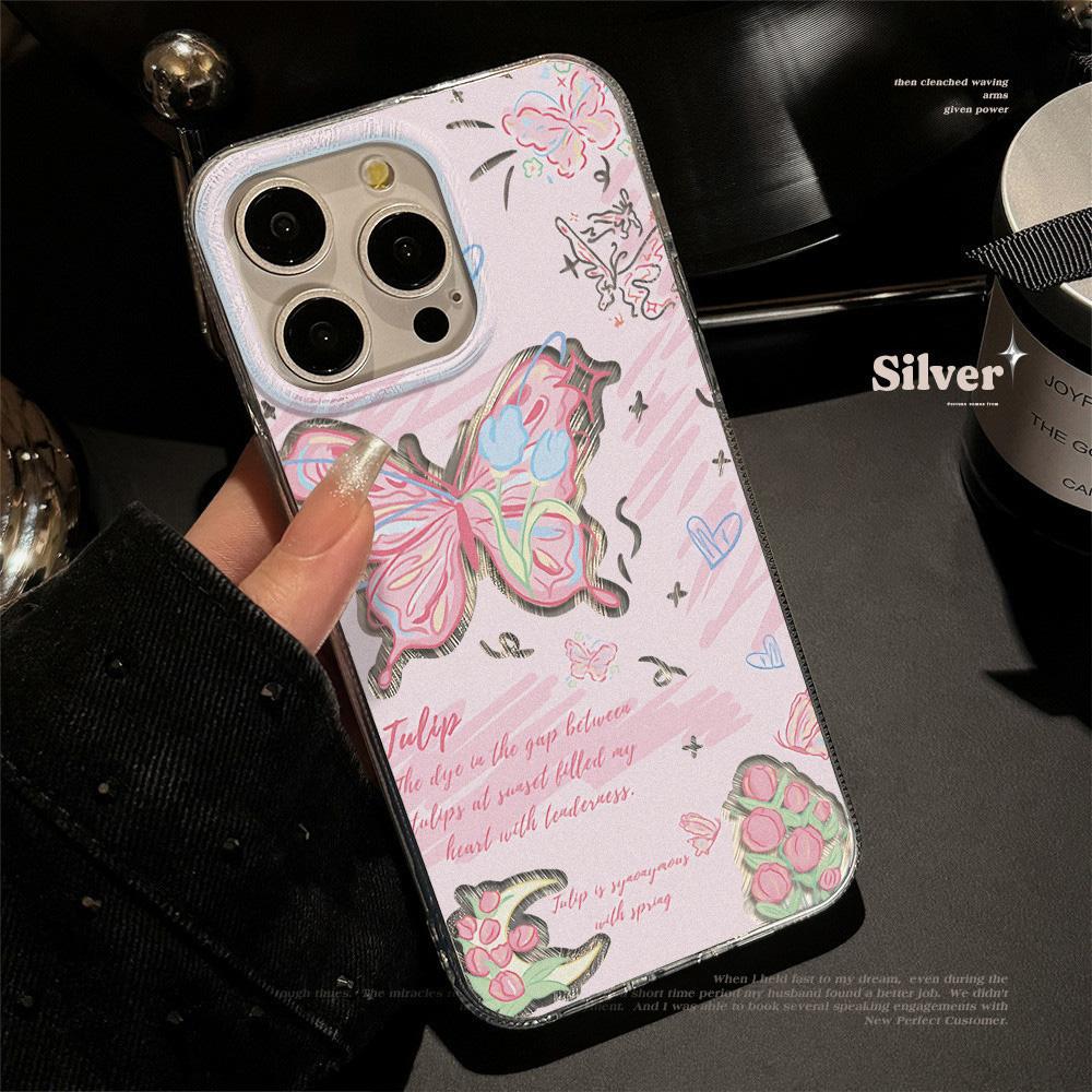 Feather Luster Phone Case for Samsung A53 A14 A33 A12 A32 S24 S23 Plus S20 S21 FE for iPhone 17 15 16 13 Pro 17 16 Pro Max Butterfly Bow Phone Case