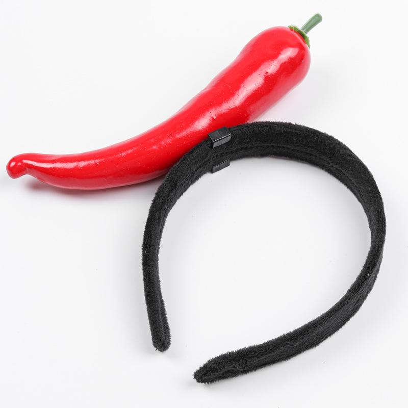 Креативные 3D-ободки для волос с овощами: Аксессуары для волос из моркови, перца, баклажана и зеленых овощей для женщин