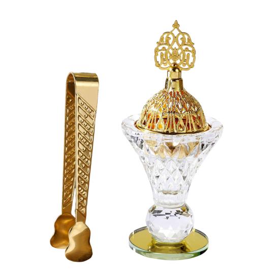 Арабская курильница для благовоний Стеклянный настольный держатель для благовоний с крышкой Полый конус для благовоний