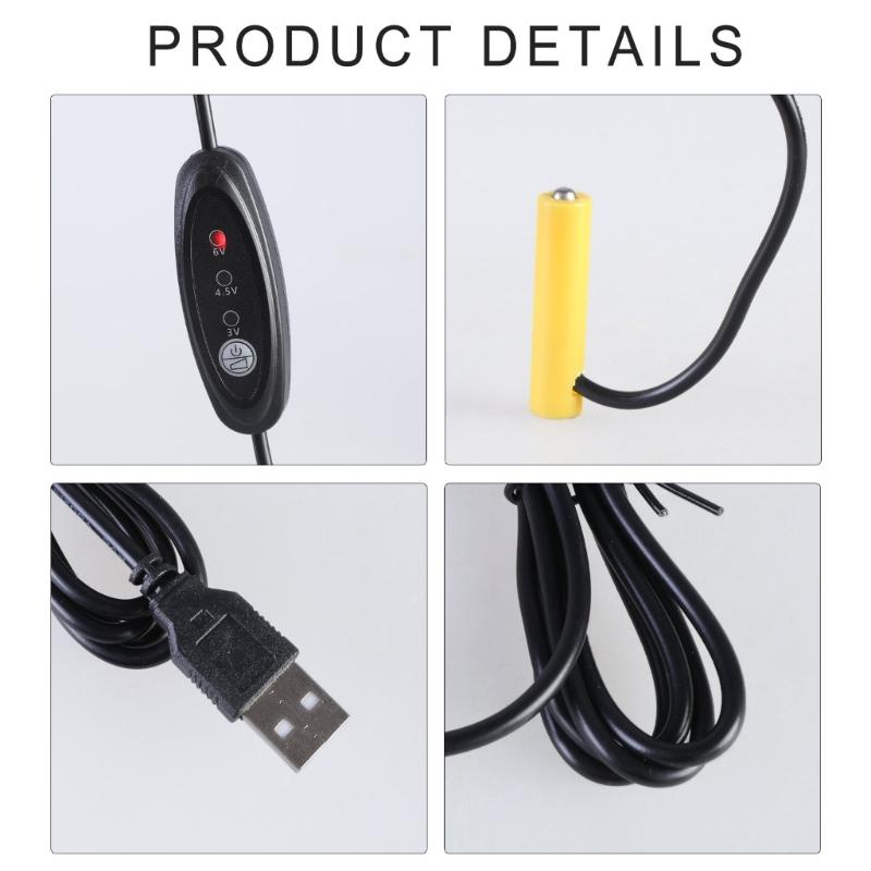3A Адаптер-заглушка для батарейки USB-кабель питания Заменяет 2 шт. на 4 шт. батареек 1,5 В LR03 3A для светодиодной лампы, вентилятора
