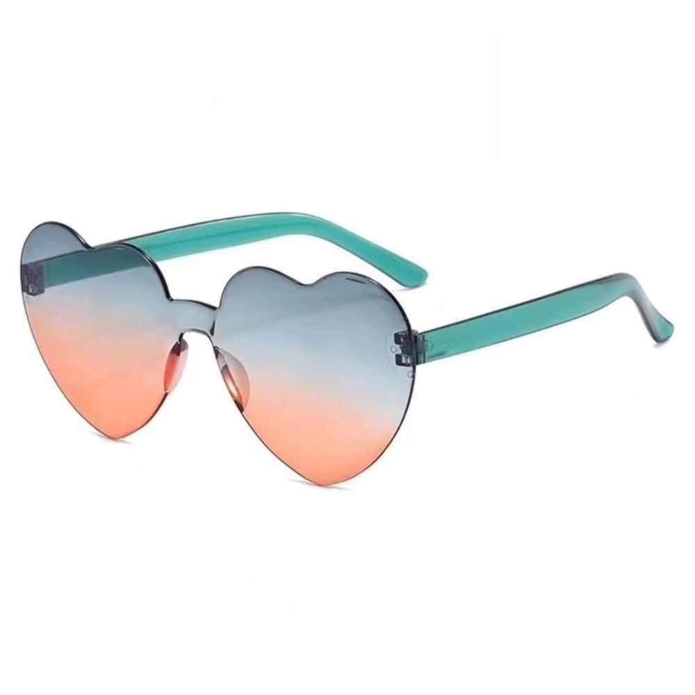 Trendy Love Heart Shape Sunglasses UV Protection Colorful Gradient Sunglasses Women