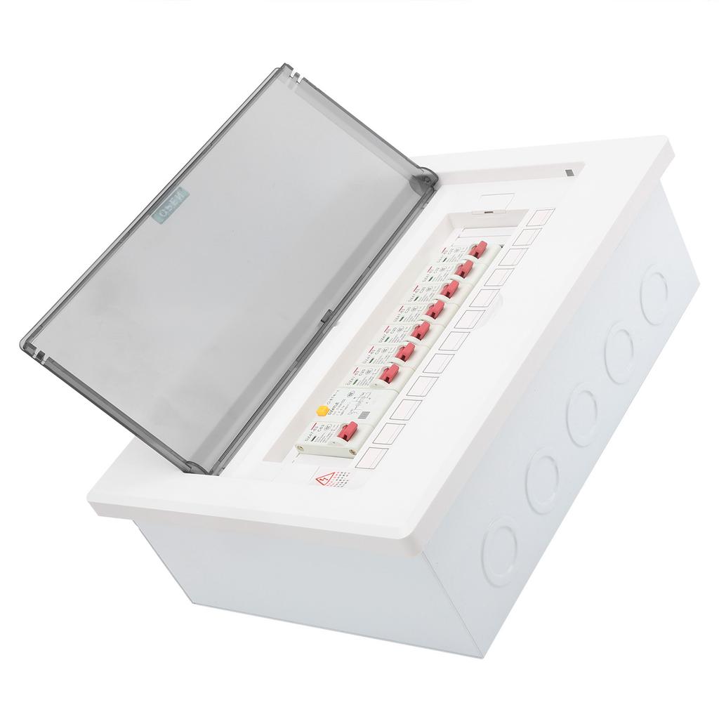Electric Lighting Distribution Box 7-Way Plastic with 1P Leak  Switch 63A
