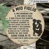 2D Flat, 1pc 7.87inch Aluminum Metal Wall Sign, A Mio Figlio Italian Quote with Mother & Child Silhouette, Vintage Rustic Family Decor, Perfect