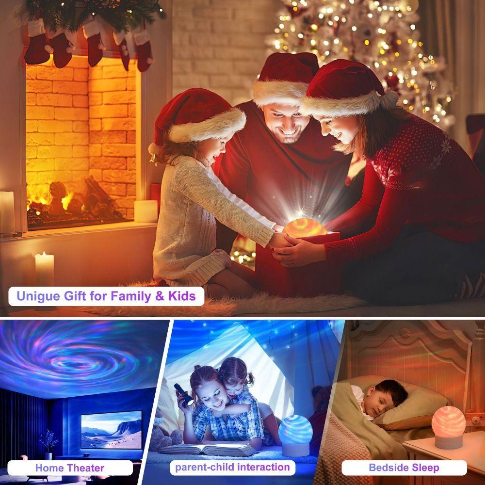 Dynamic Galaxy Star Projector Touch Control Night Light Aurora Projection Light Playroom