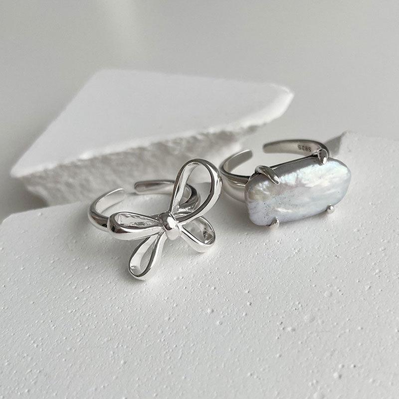 Регулируемый размер Арт Деко Геометрическое Кольцо Бант Большое Квадратное Кольцо Женское Инс Ветер Простое Личность Легкая Роскошь Мода Кольцо на Палец