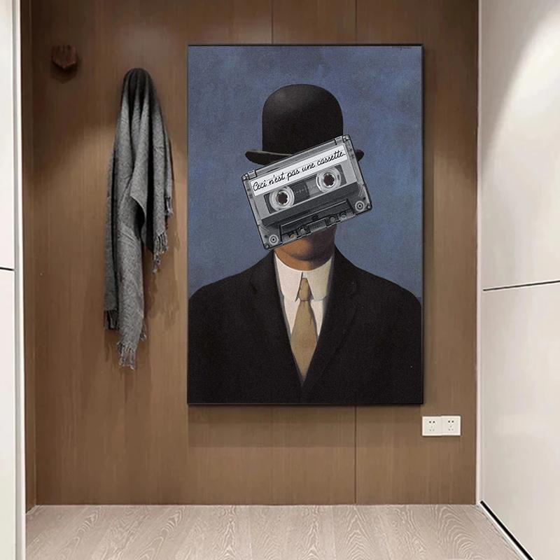 Rene Magritte Canvas Painting Surrealism Classic Artwork Reproduction Posters Print Wall Art Picture Home Decor for Living Room