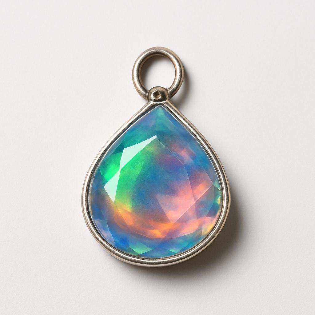 Extremely Rare 24 Ct Natural Opal 925 Sterling Silver CERTIFIED Pear Pendant