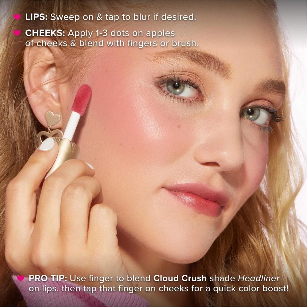 Too Faced Cloud Crush Whipped Lip   Cheek Blush 0.15 Oz 4.3 G Headliner Warm Nude Rose