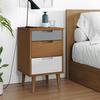 VidaXL Bedside Table MOLDE Brown 40x35x65 Cm Solid Pine Wood 350498