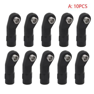 10 Plastic M4 Rod End Connectors (Straight and Bent) for 1/10 RC Crawler SCX10 TRX4 D90 TF2 CC01 Yikong Parts Accessories