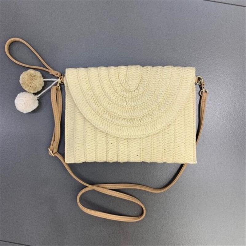 Летняя пляжная соломенная подвеска с шариком, женские дорожные сумки через плечо через плечо