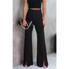 Women's Spring and Summer Slim Micro Trousers High-waisted Elastic Elastic Trousers Open Casual Trousers