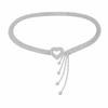 Full Diamond Coverage Rhinestone Chain Belt Double Heart Buckle Waist Chain Belt  For Women