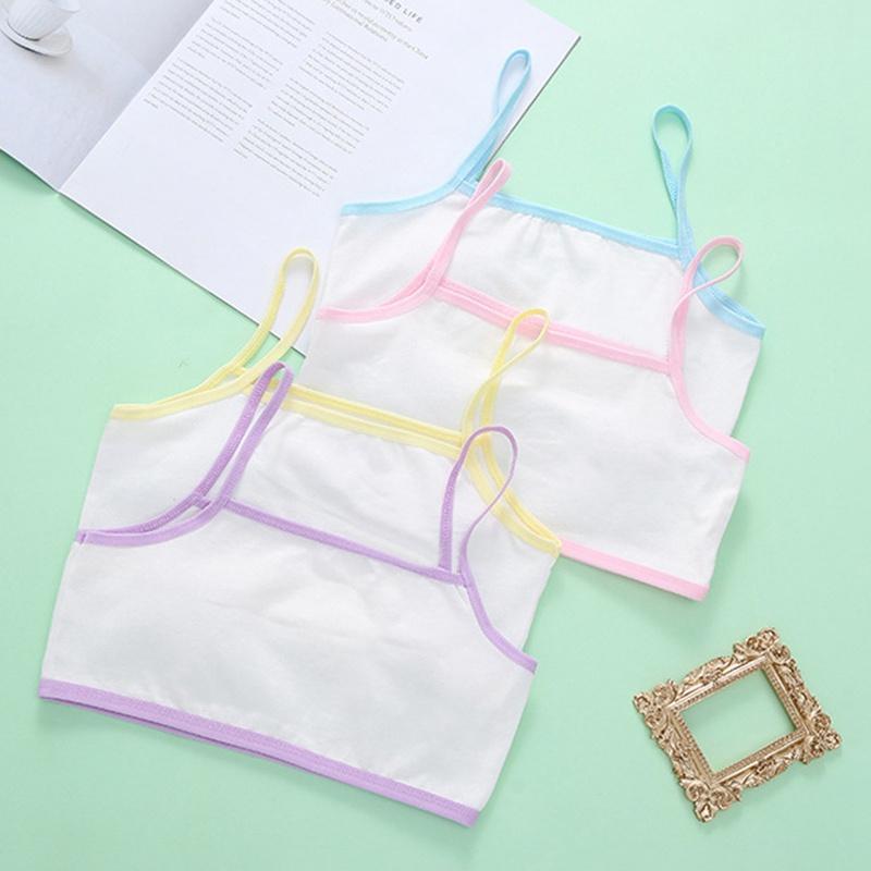 Тренировочный бюстгальтер для девочек-подростков от 8 до 16 лет, мягкий хлопковый детский бюстгальтер, однотонное спортивное нижнее белье, студенческий бюстгальтер