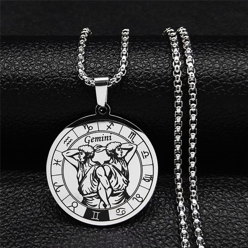 12 созвездий из нержавеющей стали цепочка скорпион ожерелье для женщин/мужчин серебряное ожерелье ювелирные изделия MIT