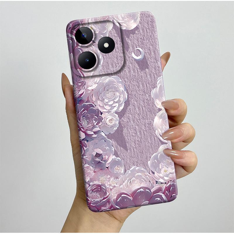 Чехол для Realme C51 C53 RMX3830 RMX3760 Красивый Цветок Полностью Задняя Крышка для RealmeC51 C53 C61 C63 C 51 S Мягкий Силикон Funda