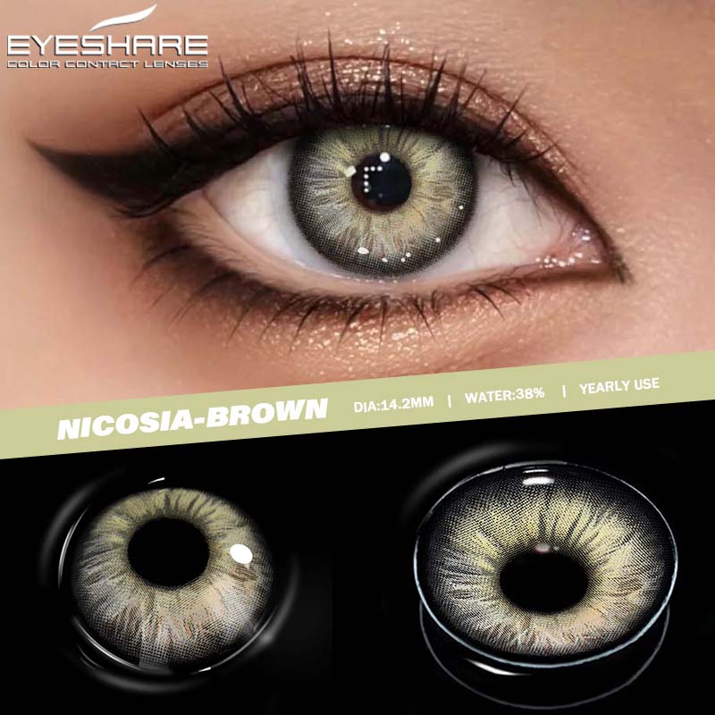 Eyeshare Цветные контактные линзы, новый стиль, розовые, кофейные, нежные линзы, фиолетовые, серые, модные цветные линзы, светло-коричневые линзы, 1 пара
