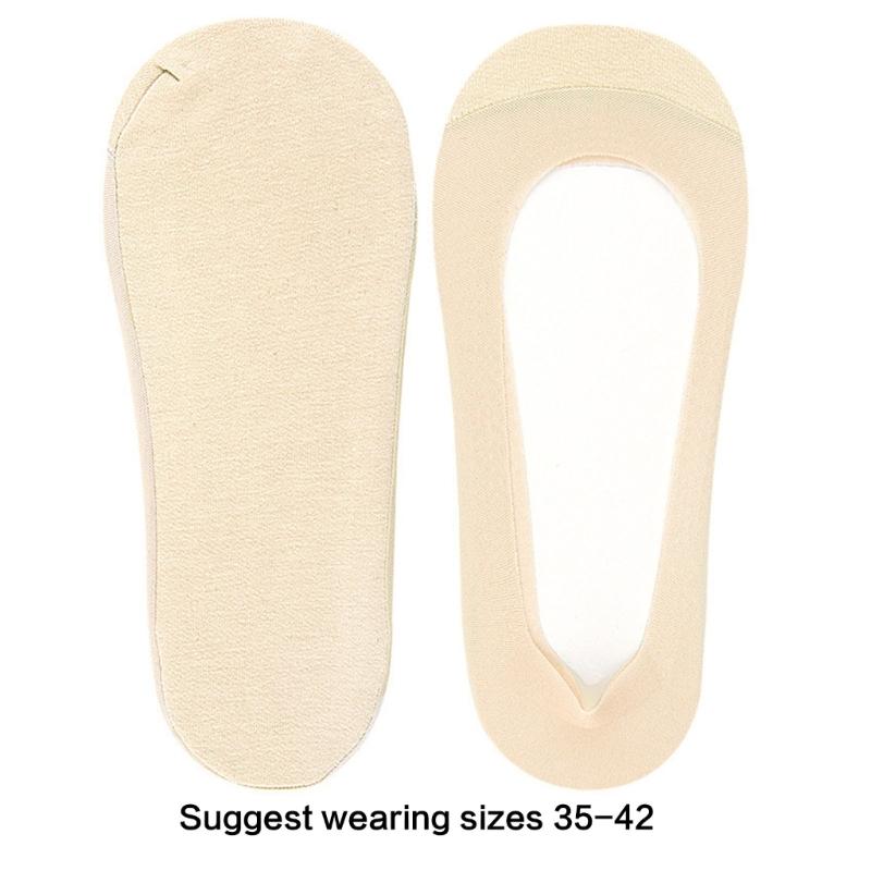 Women's Lightweight Invisible Liner Socks For Shallow Shoe Cotton Blend Mesh Fabric Nonslip Summer Footwear Accessories