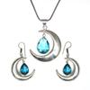 Комплект из серег и подвески ко Дню матери с драгоценным камнем London Blue Topaz
